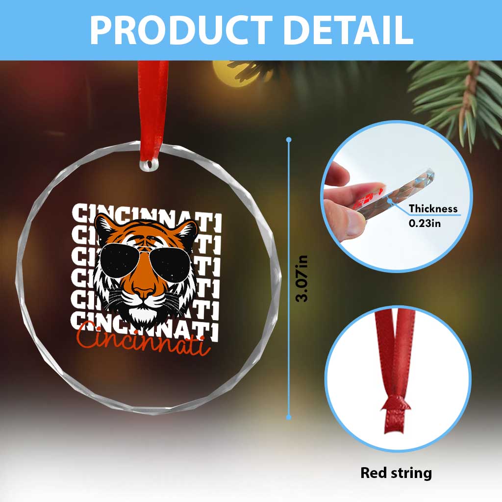 Cincinnati Tiger Crystal Glass Ornament Retro Vintage Novelty Sports Fan TS10 Print Your Wear
