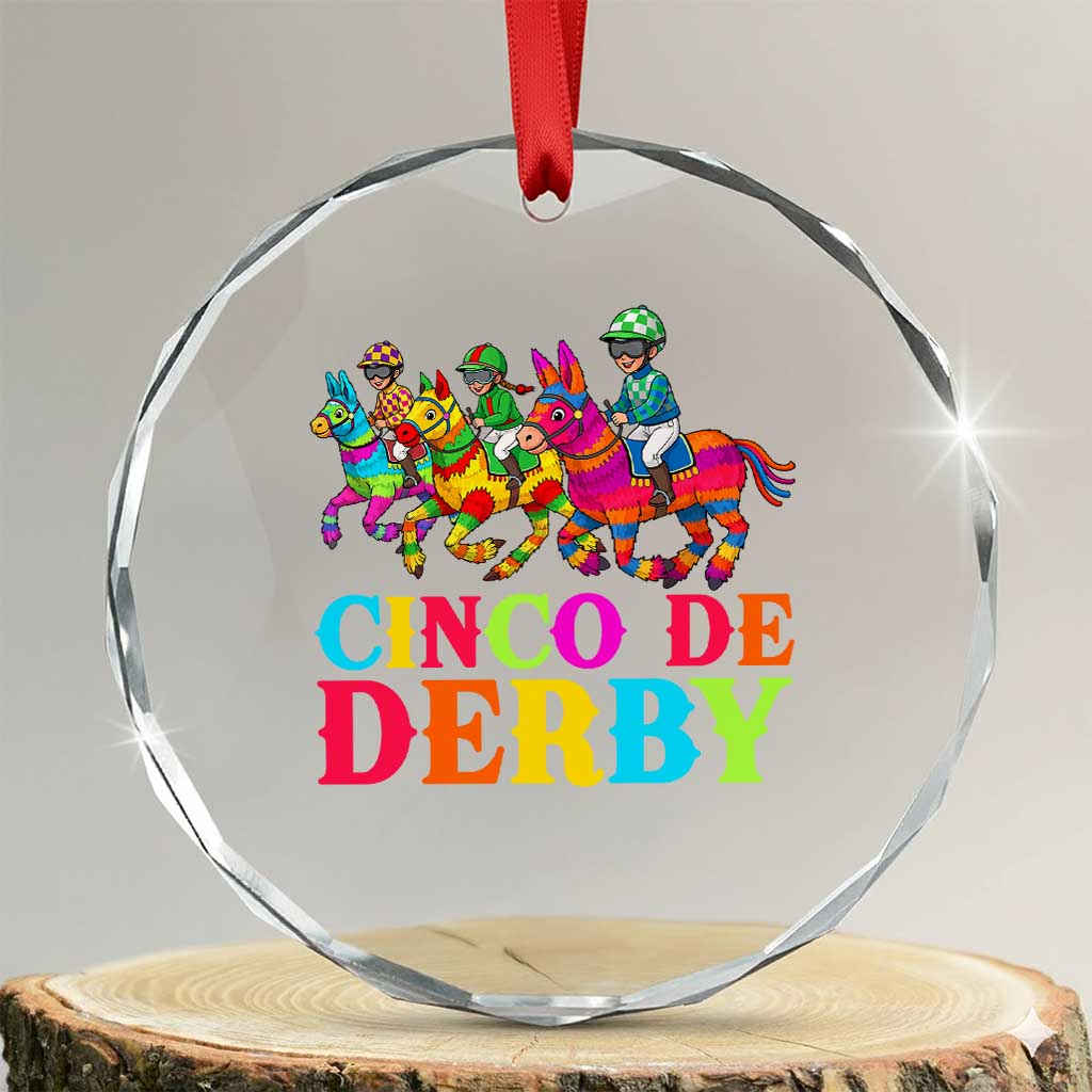 Cinco De Derby Crystal Glass Ornament Funny Mexican Derby Pinata Horse Race TS11 Transparent Glass 3'' Circle Print Your Wear