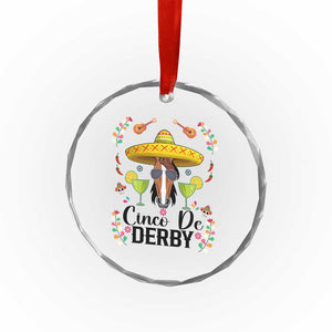 Cinco De Derby Funny Horse Racing Fiesta Crystal Glass Ornament Mexican Sombrero and Margarita Horse Lover TS02 Print Your Wear