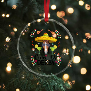 Cinco De Derby Funny Horse Racing Fiesta Crystal Glass Ornament Mexican Sombrero and Margarita Horse Lover TS02 Print Your Wear