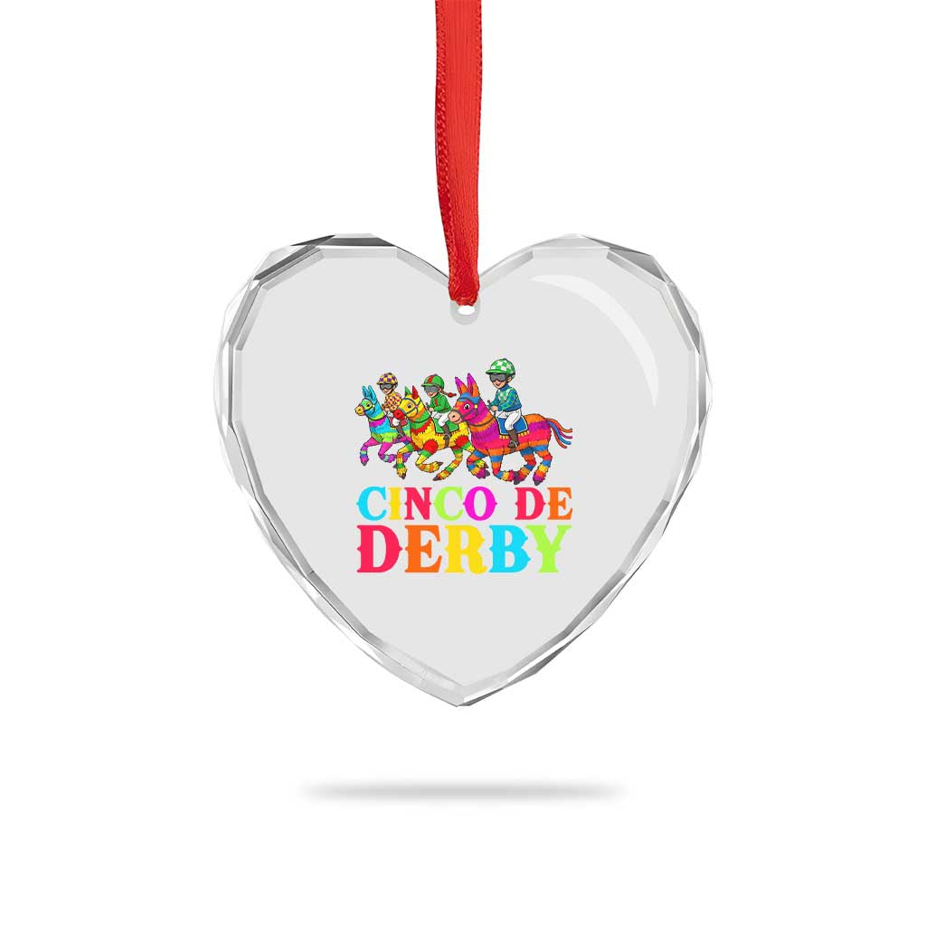 Cinco De Derby Heart Crystal Glass Ornament Funny Mexican Derby Pinata Horse Race TS11 Print Your Wear