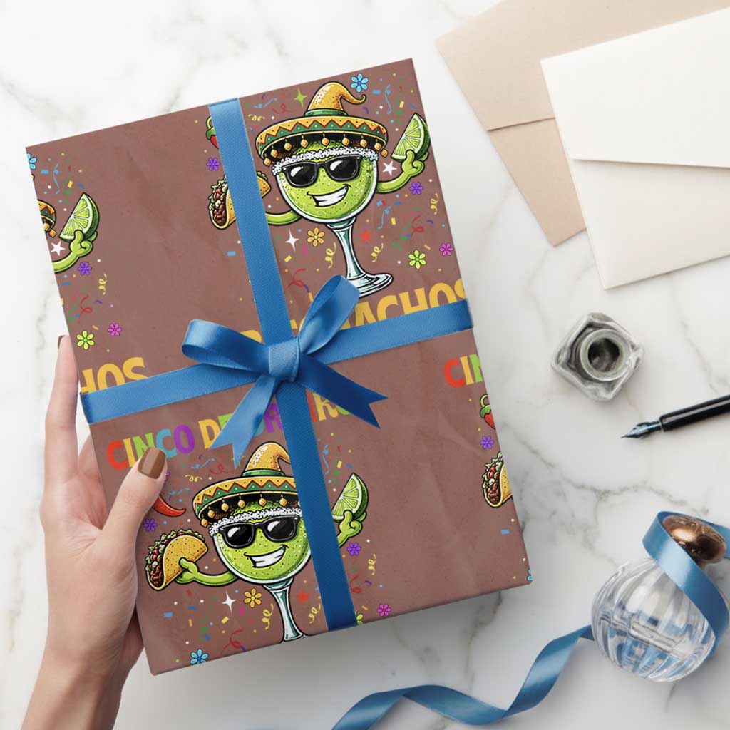 Cinco De Drinko Bitchachos Wrapping Paper Roll Funny Margarita Cinco De Mayo Mexican Fiesta TS14 Mocha Print Your Wear