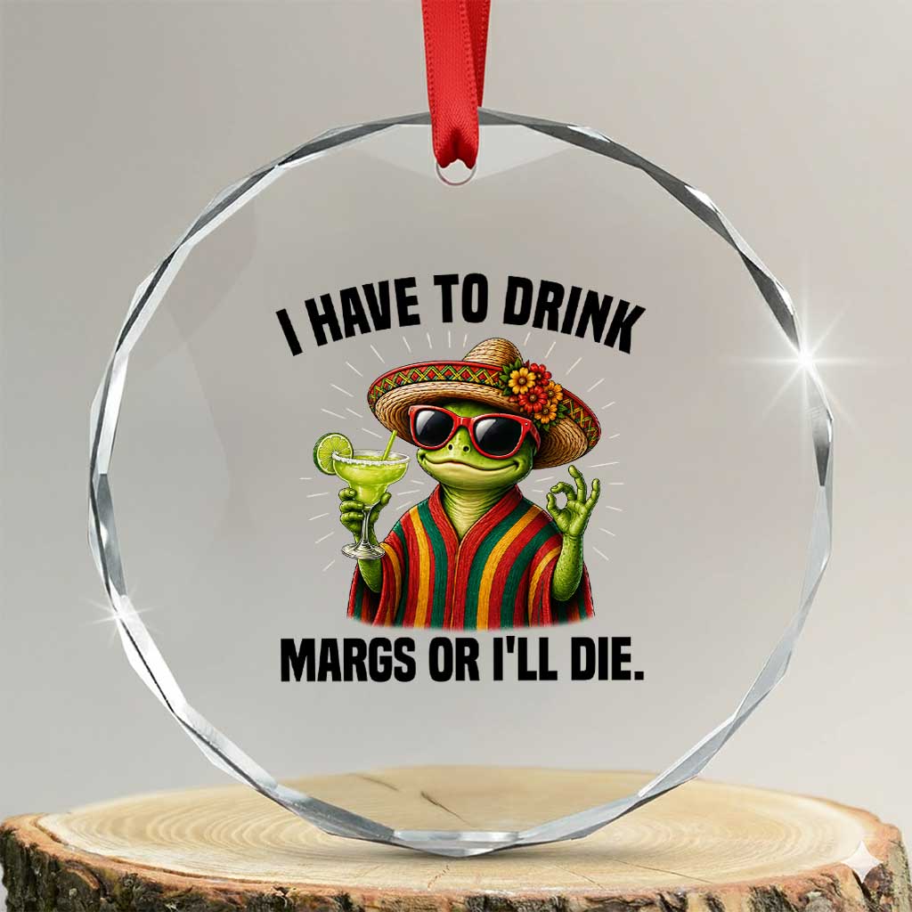 Cinco De Drinko Margarita Crystal Glass Ornament Funny Drinking Lizard Cinco De Mayo Fiesta TS14 Transparent Glass 3'' Circle Print Your Wear