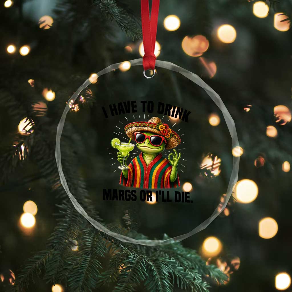 Cinco De Drinko Margarita Crystal Glass Ornament Funny Drinking Lizard Cinco De Mayo Fiesta TS14 Print Your Wear
