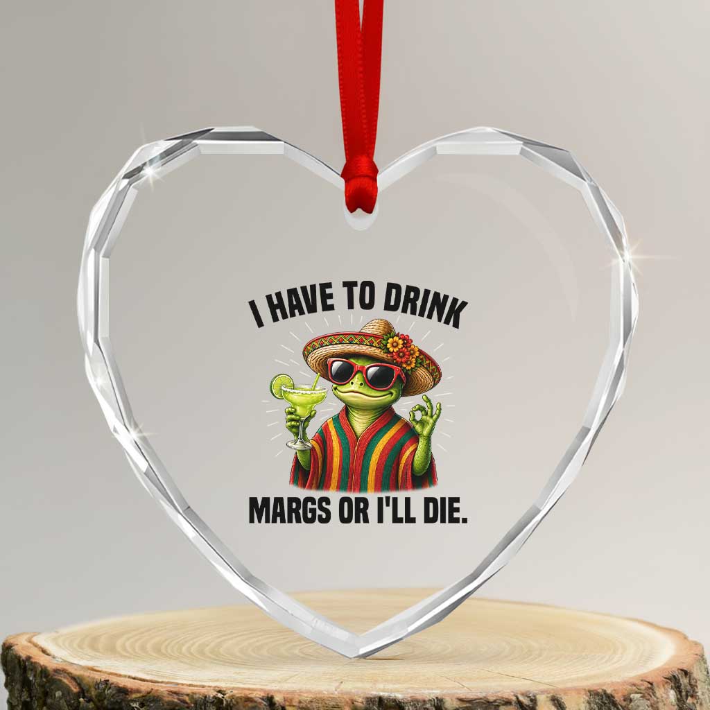 Cinco De Drinko Margarita Heart Crystal Glass Ornament Funny Drinking Lizard Cinco De Mayo Fiesta TS14 Transparent Glass 3'' Heart Print Your Wear