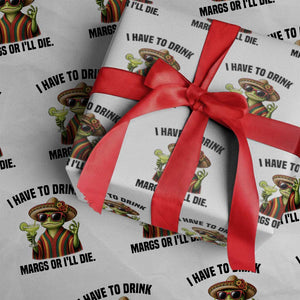 Cinco De Drinko Margarita Wrapping Paper Roll Funny Drinking Lizard Cinco De Mayo Fiesta TS14 White Print Your Wear