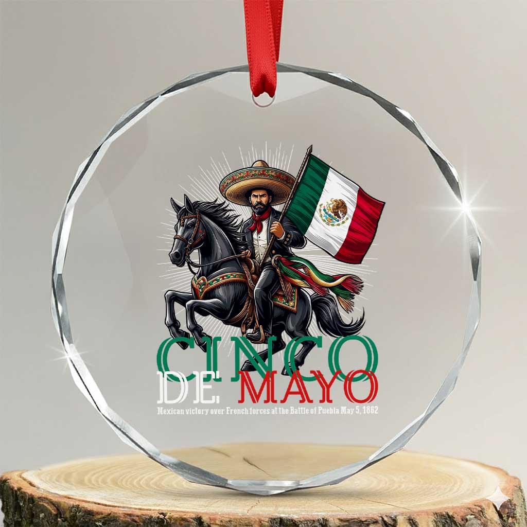 Cinco De Mayo Battle Of Puebla Crystal Glass Ornament Historical Mexican Heritage TS12 Transparent Glass 3'' Circle Print Your Wear