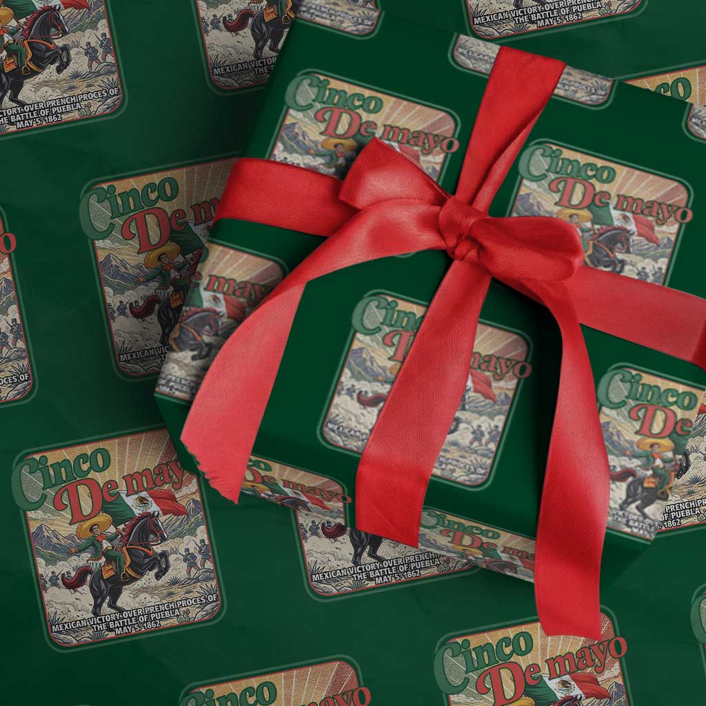 Cinco de Mayo Battle of Puebla Wrapping Paper Roll Mexican Victory History 1862 TS14 Green Print Your Wear