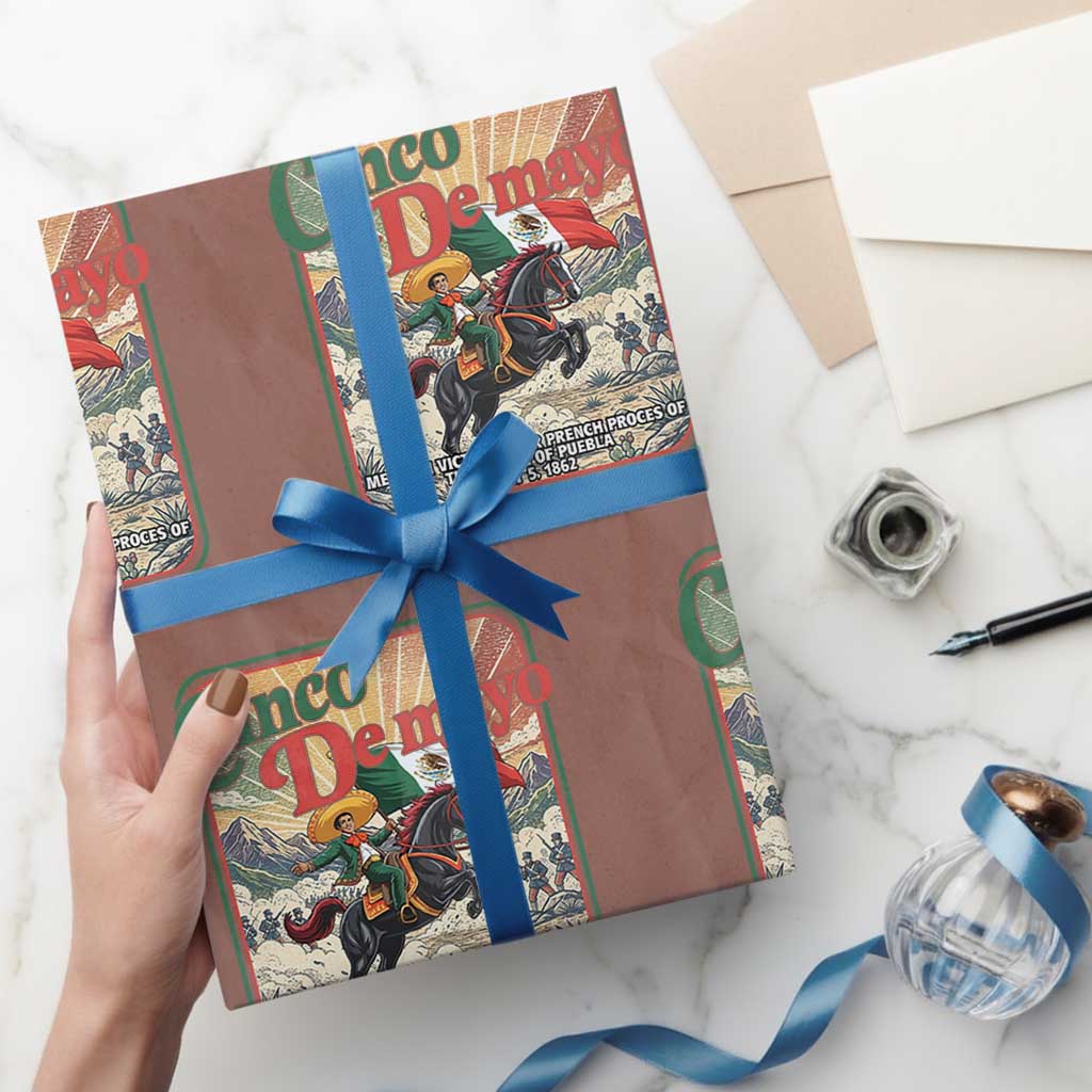 Cinco de Mayo Battle of Puebla Wrapping Paper Roll Mexican Victory History 1862 TS14 Mocha Print Your Wear