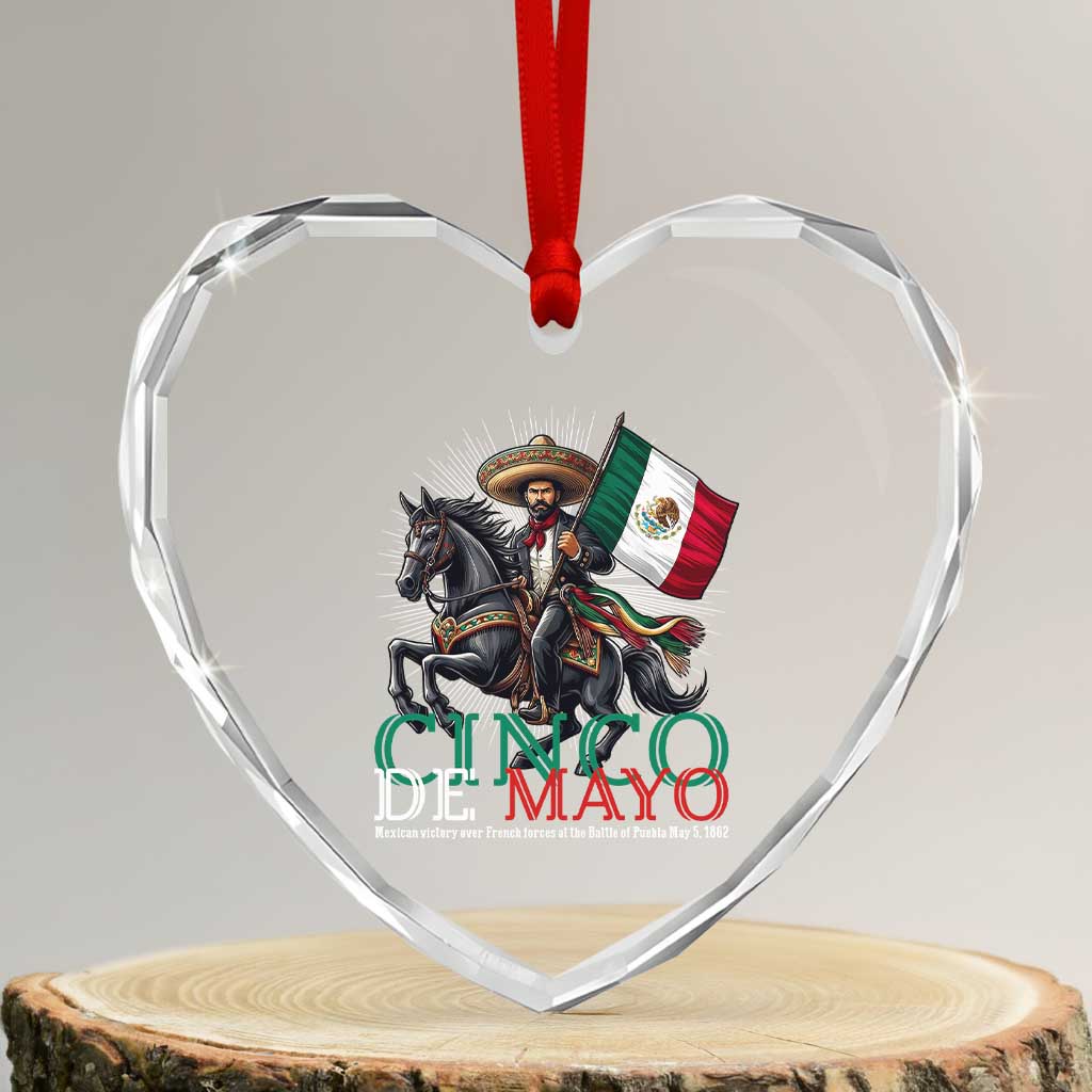 Cinco De Mayo Battle Of Puebla Heart Crystal Glass Ornament Historical Mexican Heritage TS12 Transparent Glass 3'' Heart Print Your Wear