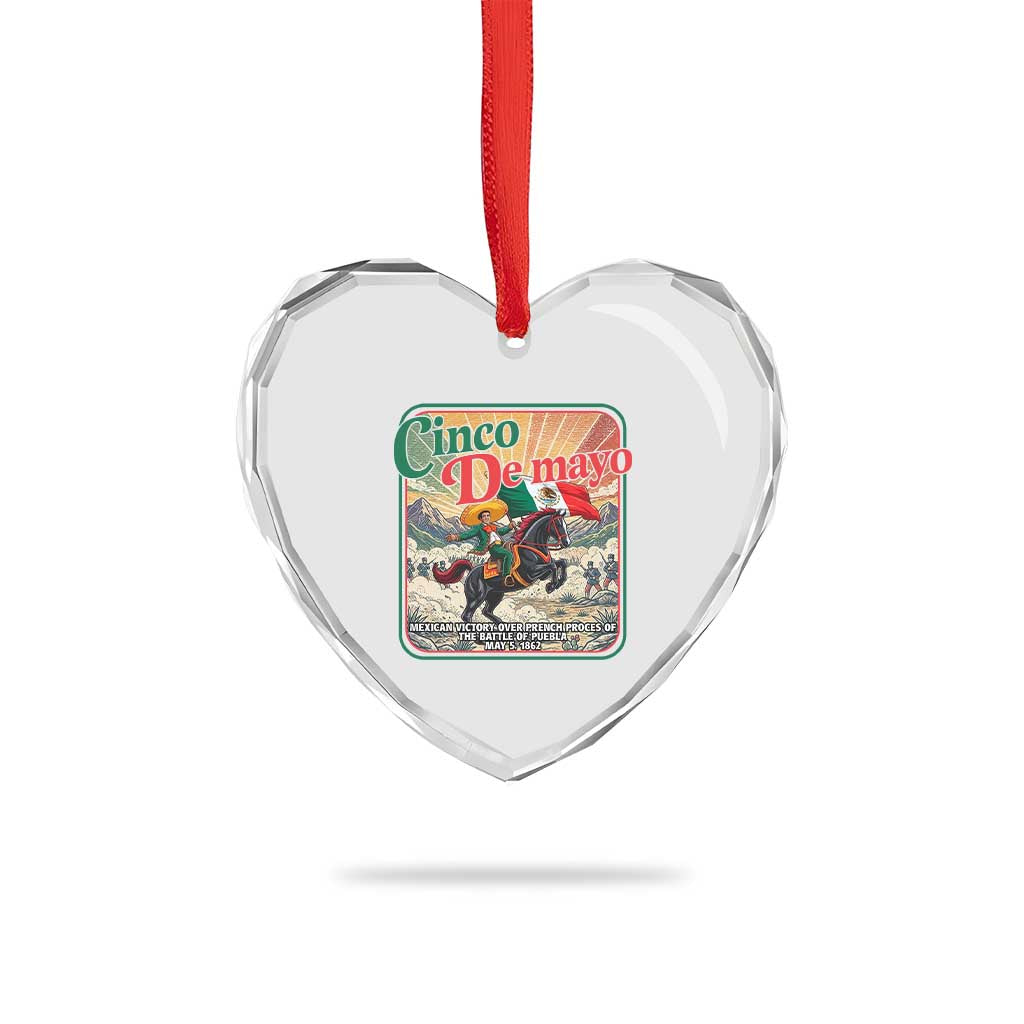 Cinco de Mayo Battle of Puebla Heart Crystal Glass Ornament Mexican Victory History 1862 TS14 Print Your Wear