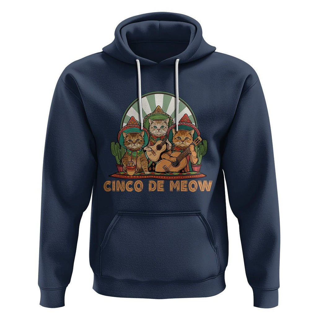 Cinco De Mayo Cat Lover Hoodie Cute Mexican Cat Mariachi Cinco De Meow TS09 Navy Printyourwear