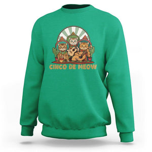 Cinco De Mayo Cat Lover Sweatshirt Cute Mexican Cat Mariachi Cinco De Meow TS09 Irish Green Printyourwear