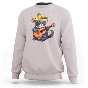Cinco De Mayo Cat Sweatshirt Playing Huichoi Cute Sombrero Hat TS11 Ice Gray Print Your Wear