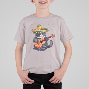 Cinco De Mayo Cat T Shirt For Kid Playing Huichoi Cute Sombrero Hat TS11 Ice Gray Print Your Wear