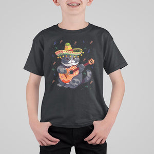 Cinco De Mayo Cat T Shirt For Kid Playing Huichoi Cute Sombrero Hat TS11 Black Print Your Wear