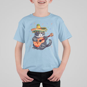 Cinco De Mayo Cat T Shirt For Kid Playing Huichoi Cute Sombrero Hat TS11 Light Blue Print Your Wear