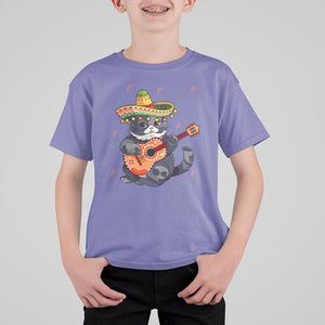 Cinco De Mayo Cat T Shirt For Kid Playing Huichoi Cute Sombrero Hat TS11 Violet Print Your Wear