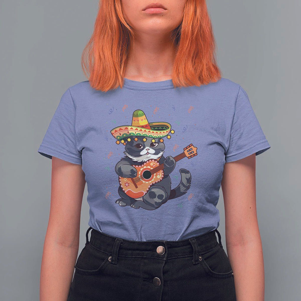 Cinco De Mayo Cat T Shirt For Women Playing Huichoi Cute Sombrero Hat TS11 Violet Print Your Wear