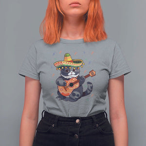 Cinco De Mayo Cat T Shirt For Women Playing Huichoi Cute Sombrero Hat TS11 Sport Gray Print Your Wear