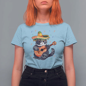 Cinco De Mayo Cat T Shirt For Women Playing Huichoi Cute Sombrero Hat TS11 Light Blue Print Your Wear