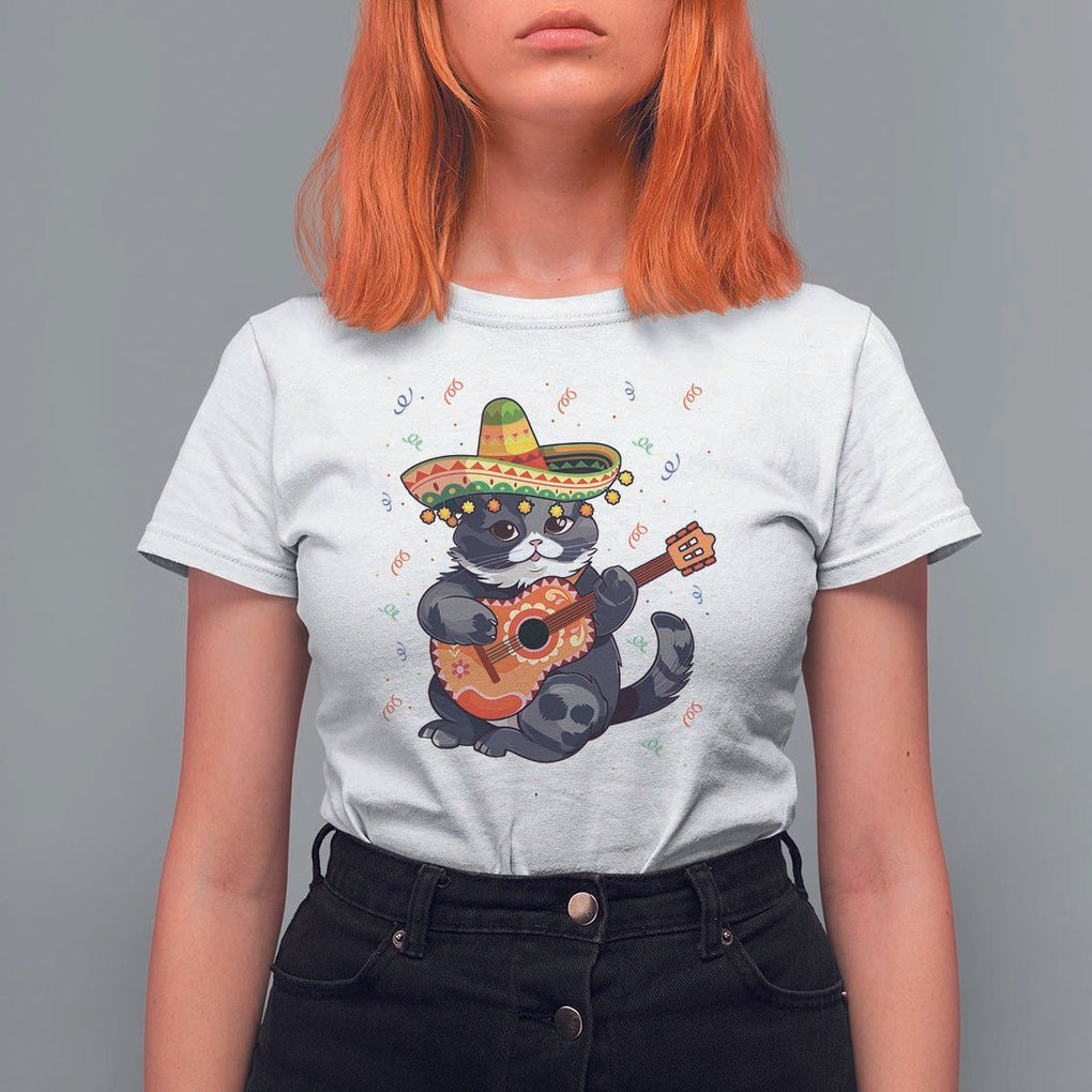 Cinco De Mayo Cat T Shirt For Women Playing Huichoi Cute Sombrero Hat TS11 White Print Your Wear