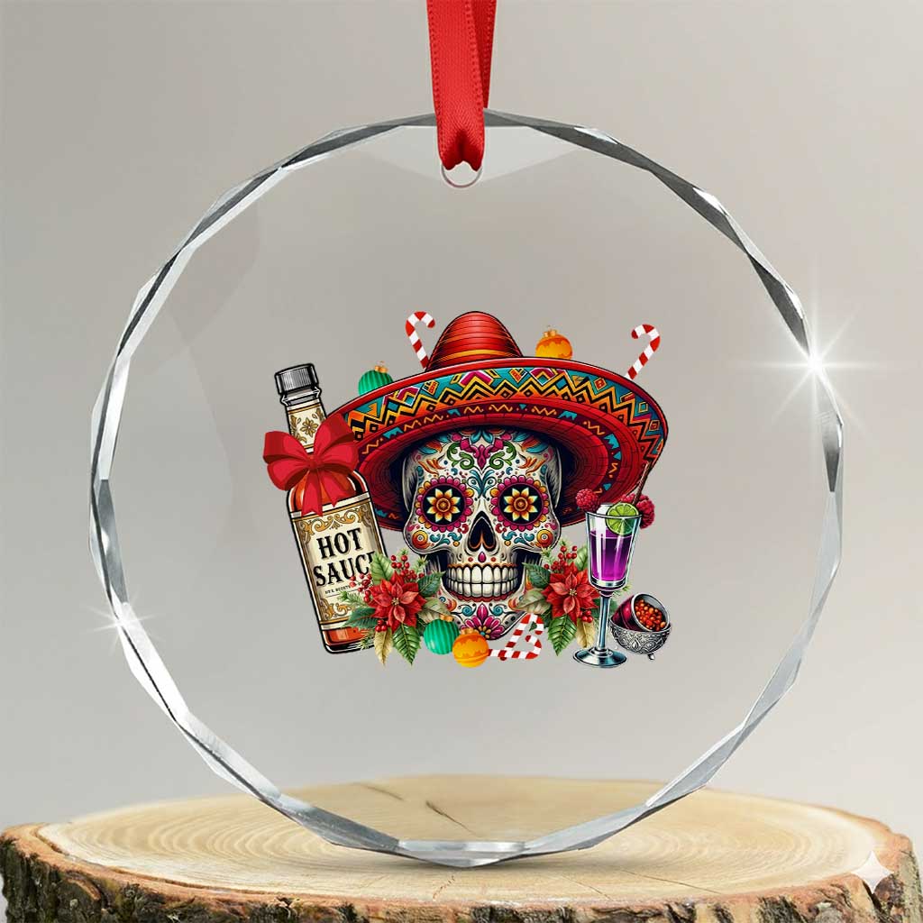 Cinco De Mayo Christmas Crystal Glass Ornament Mexican Sugar Skull Sombrero Tequila Party TS14 Transparent Glass 3'' Circle Print Your Wear