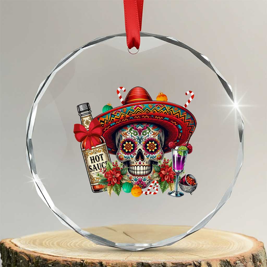 Cinco De Mayo Christmas Crystal Glass Ornament Mexican Sugar Skull Sombrero Tequila Party TS14 Transparent Glass 3'' Circle Print Your Wear