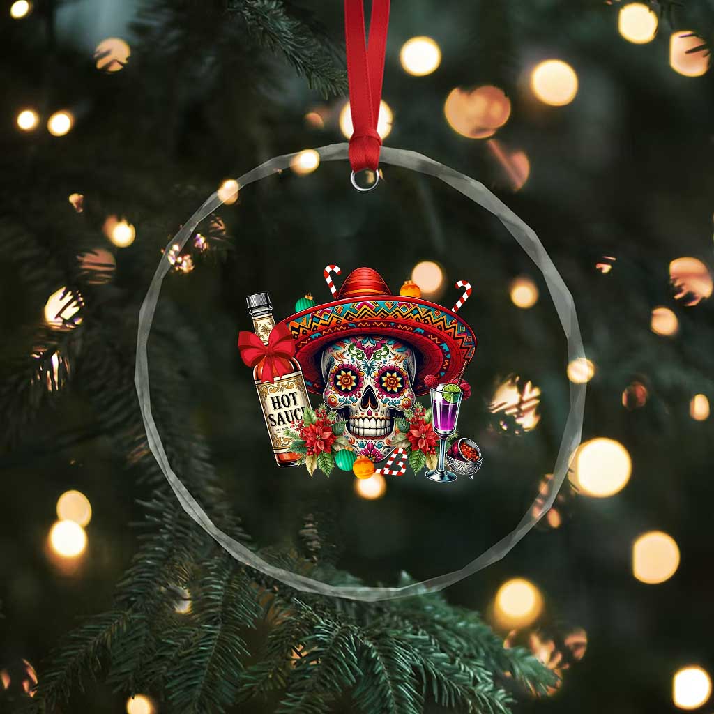 Cinco De Mayo Christmas Crystal Glass Ornament Mexican Sugar Skull Sombrero Tequila Party TS14 Print Your Wear