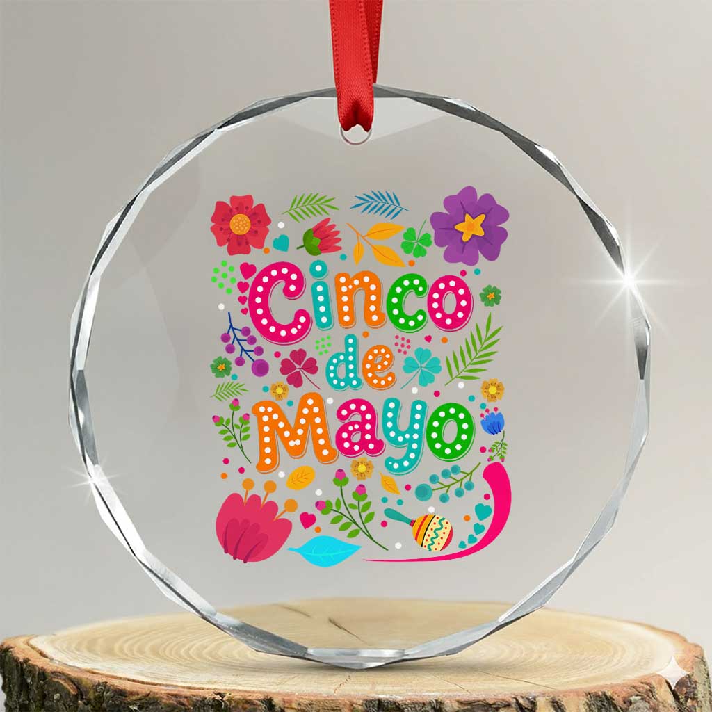Cinco de Mayo Crystal Glass Ornament Funny Mexican Fiesta TS14 Transparent Glass 3'' Circle Print Your Wear