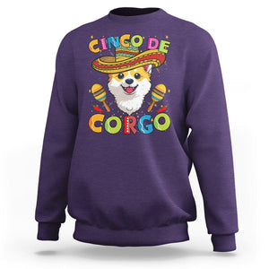 Cinco De Mayo Dog Lover Sweatshirt Corgo Corgi Mexican Sombrero Maracas TS09 Purple Printyourwear