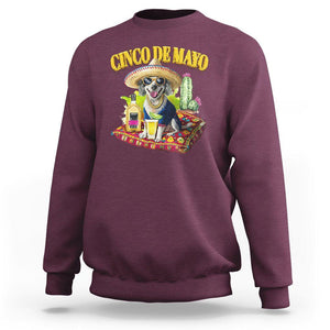 Cinco De Mayo Dog Lover Sweatshirt Funny Cool Dog Mexican Sombrero Drinking Tequila TS09 Maroon Printyourwear