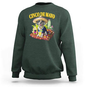 Cinco De Mayo Dog Lover Sweatshirt Funny Cool Dog Mexican Sombrero Drinking Tequila TS09 Dark Forest Green Printyourwear