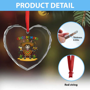 Cinco de Mayo Donkey Mexican Fiesta Heart Crystal Glass Ornament TS14 Print Your Wear