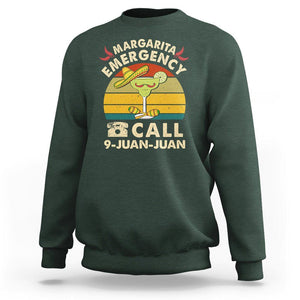 Cinco De Mayo Drinking Sweatshirt Margarita Emergency Call 9 Juan Juan TS09 Dark Forest Green Printyourwear
