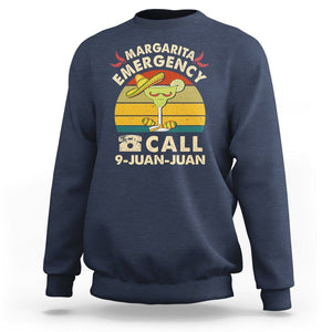 Cinco De Mayo Drinking Sweatshirt Margarita Emergency Call 9 Juan Juan TS09 Navy Printyourwear