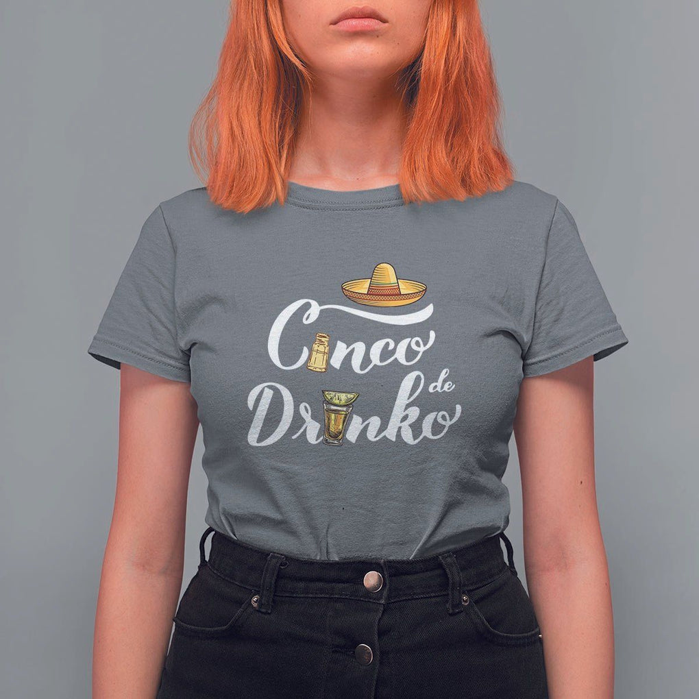 Cinco De Mayo Funny Drinking T Shirt For Women Cinco De Drinko Men Women Tequila TS11 Charcoal Print Your Wear