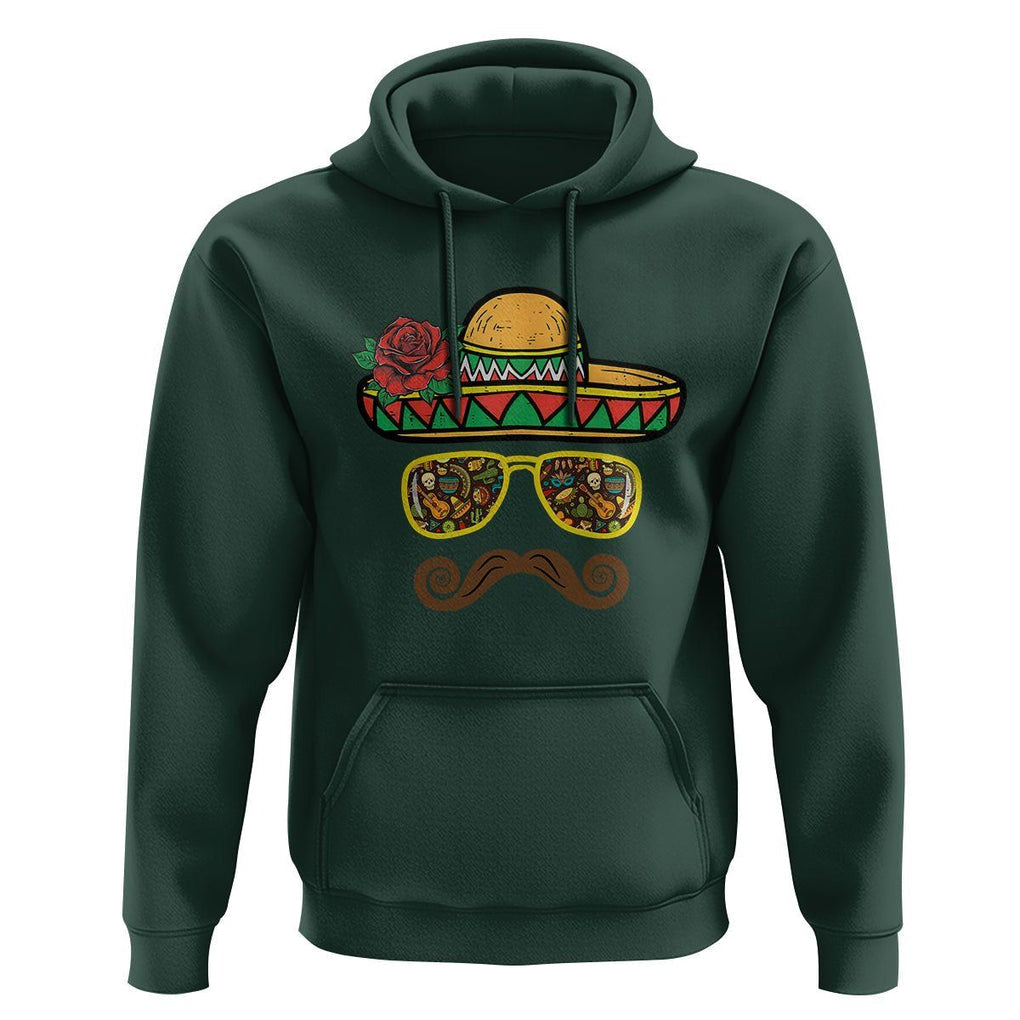 Cinco De Mayo Hoodie Funny Sombrero Face Fiesta Party Mexico Costume TS11 Dark Forest Green Print Your Wear