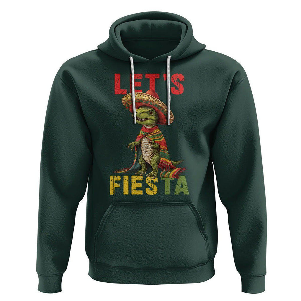 Cinco De Mayo Hoodie Let's Fiesta Mexican Dinosaur Toddler Boys TS09 Dark Forest Green Printyourwear