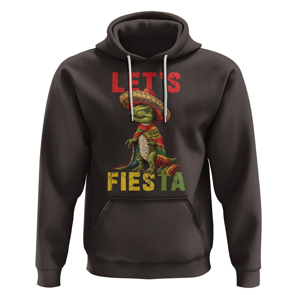 Cinco De Mayo Hoodie Let's Fiesta Mexican Dinosaur Toddler Boys TS09 Dark Chocolate Printyourwear