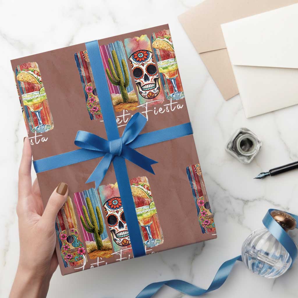 Cinco De Mayo Lets Fiest Wrapping Paper Roll Funny Mexican Party Gift TS12 Mocha Print Your Wear