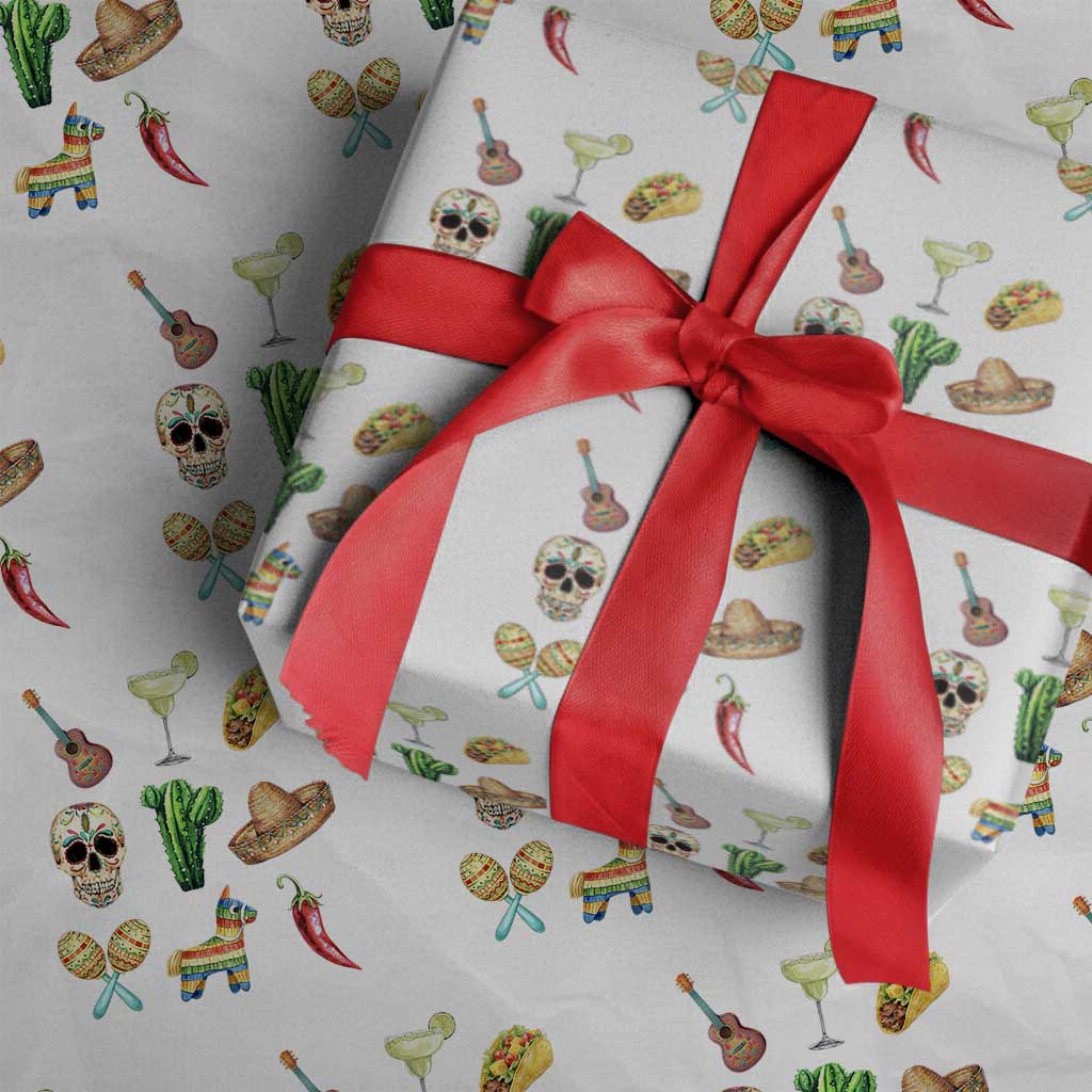 Cinco De Mayo Wrapping Paper Roll Mexican Fiesta Party Celebration TS12 White Print Your Wear