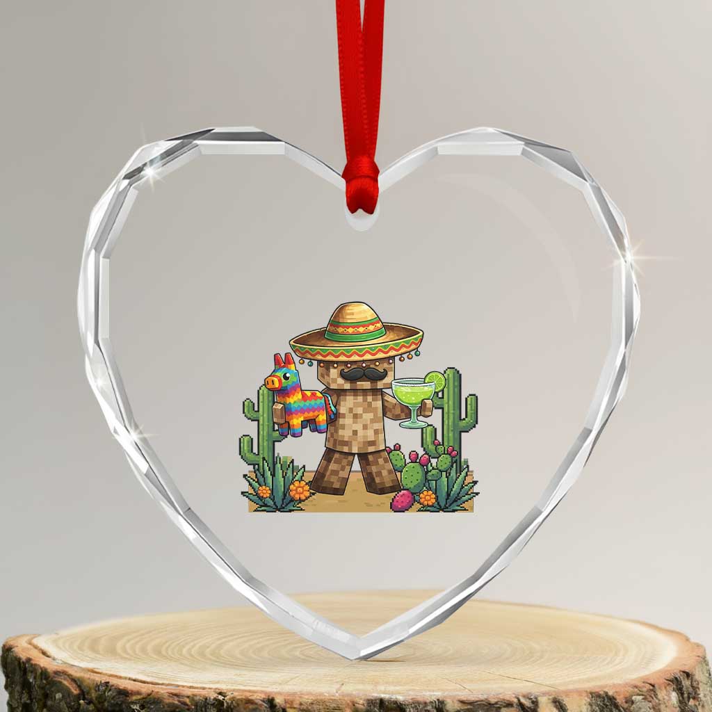 Cinco De Mayo Mexican Gamer Heart Crystal Glass Ornament Video Game Fiesta Gift TS12 Transparent Glass 3'' Heart Print Your Wear