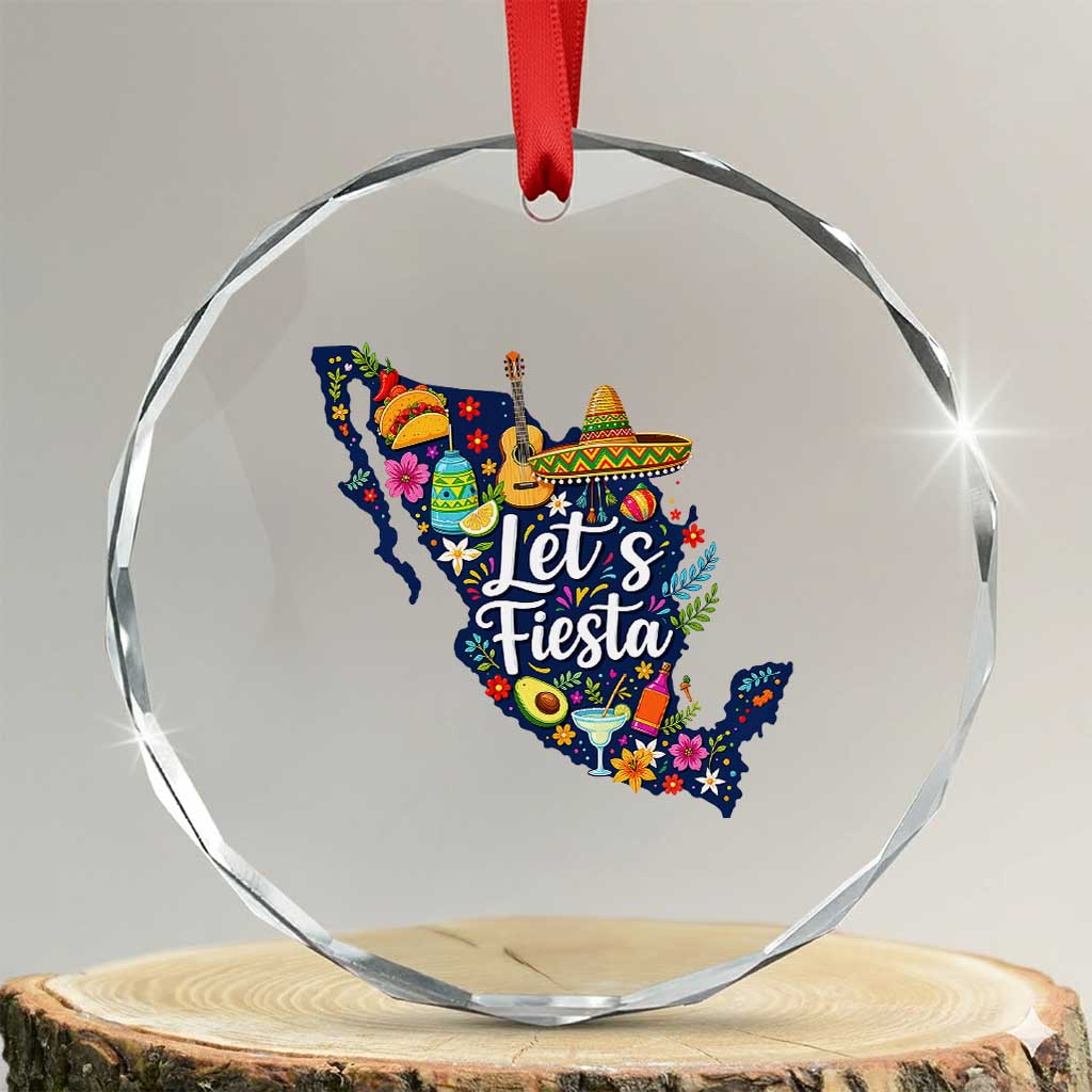 Cinco De Mayo Party Mexican Map Crystal Glass Ornament Lets Fiesta TS12 Transparent Glass 3'' Circle Print Your Wear