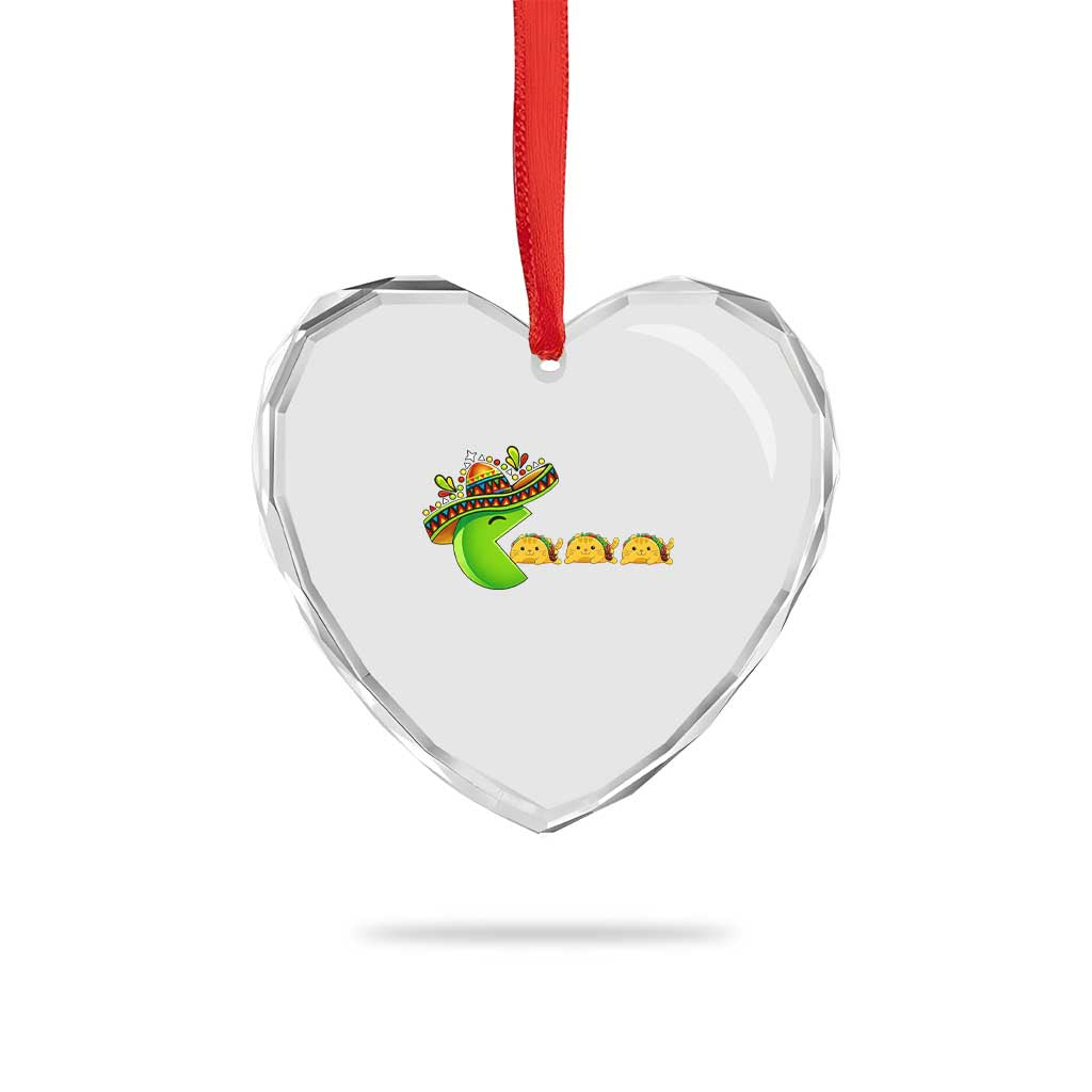 Cinco De Mayo Retro Game Heart Crystal Glass Ornament Funny Sombrero Character Chasing Taco Cat TS12 Print Your Wear