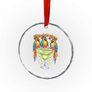Cinco De Mayo Summer Party Crystal Glass Ornament Funny Parrots Drinking Margaritas TS12 Print Your Wear
