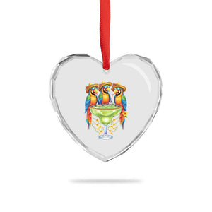 Cinco De Mayo Summer Party Heart Crystal Glass Ornament Funny Parrots Drinking Margaritas TS12 Print Your Wear