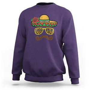 Cinco De Mayo Sweatshirt Funny Sombrero Face Fiesta Party Mexico Costume TS11 Purple Print Your Wear