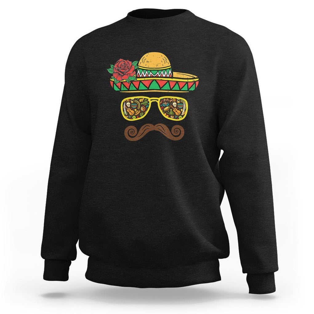 Cinco De Mayo Sweatshirt Funny Sombrero Face Fiesta Party Mexico Costume TS11 Black Print Your Wear