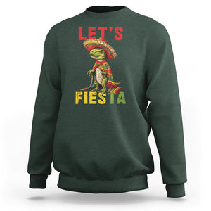 Cinco De Mayo Sweatshirt Let's Fiesta Mexican Dinosaur Toddler Boys TS09 Dark Forest Green Printyourwear
